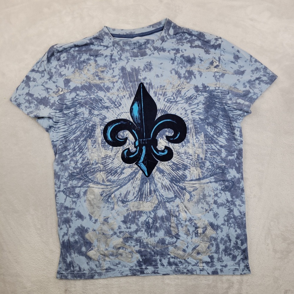 LL Cool J Shirt Mens Medium Tie Dyed Short Sleeve Crewneck Saint Blue 1984 Adult